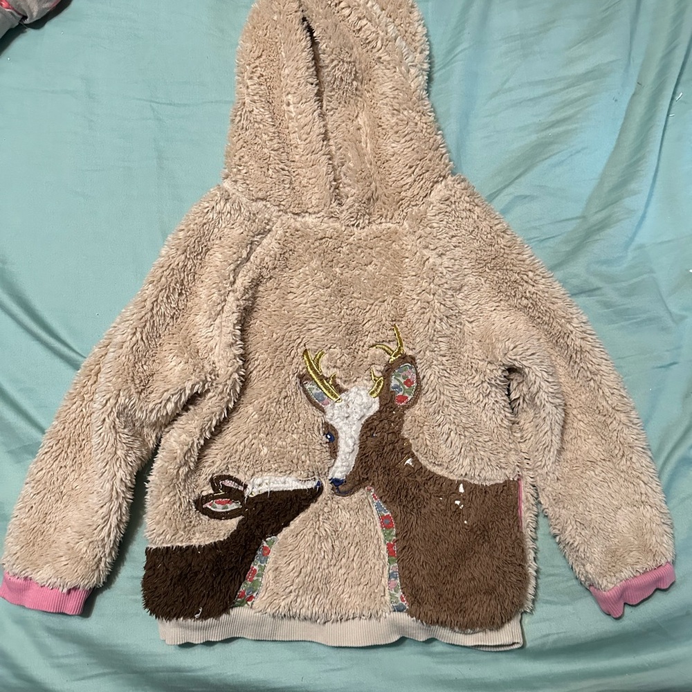 Mini Boden Beige Fleece Hoodie